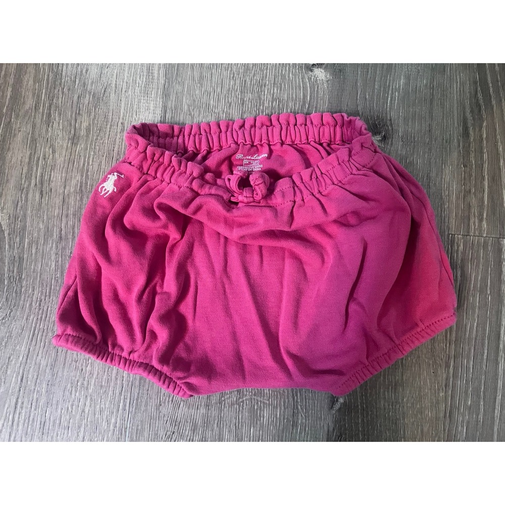 Ralph Lauren Baby Girls Pink Cotton Jersey Bloomers Diaper Cover 6M